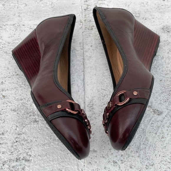 Nurture Women Heel Sandal Shoes Brown/Black Leather Upper Size 8.5M - Picture 10 of 12